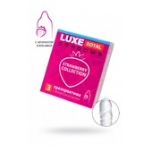 Презервативы Luxe, royal, strawberry collection, 18 см, 5,2 см, 3 шт, 739/1